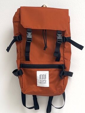 Topo Designs Clay MINI Roll-Top Backpack with Black Straps